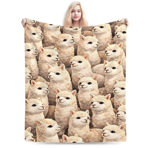 Wildlife Animal Alpaca Throw Blanket, Wildlife Animal Art Design, Soft Fleece Blanket for Sofa, Bed, Living Room Home Decor 50x40