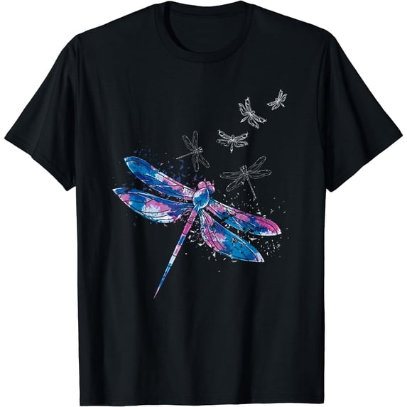 Wildlife Animal Insect Nature Girls Women Gift Dragonfly T-Shirt Black 4X-Large