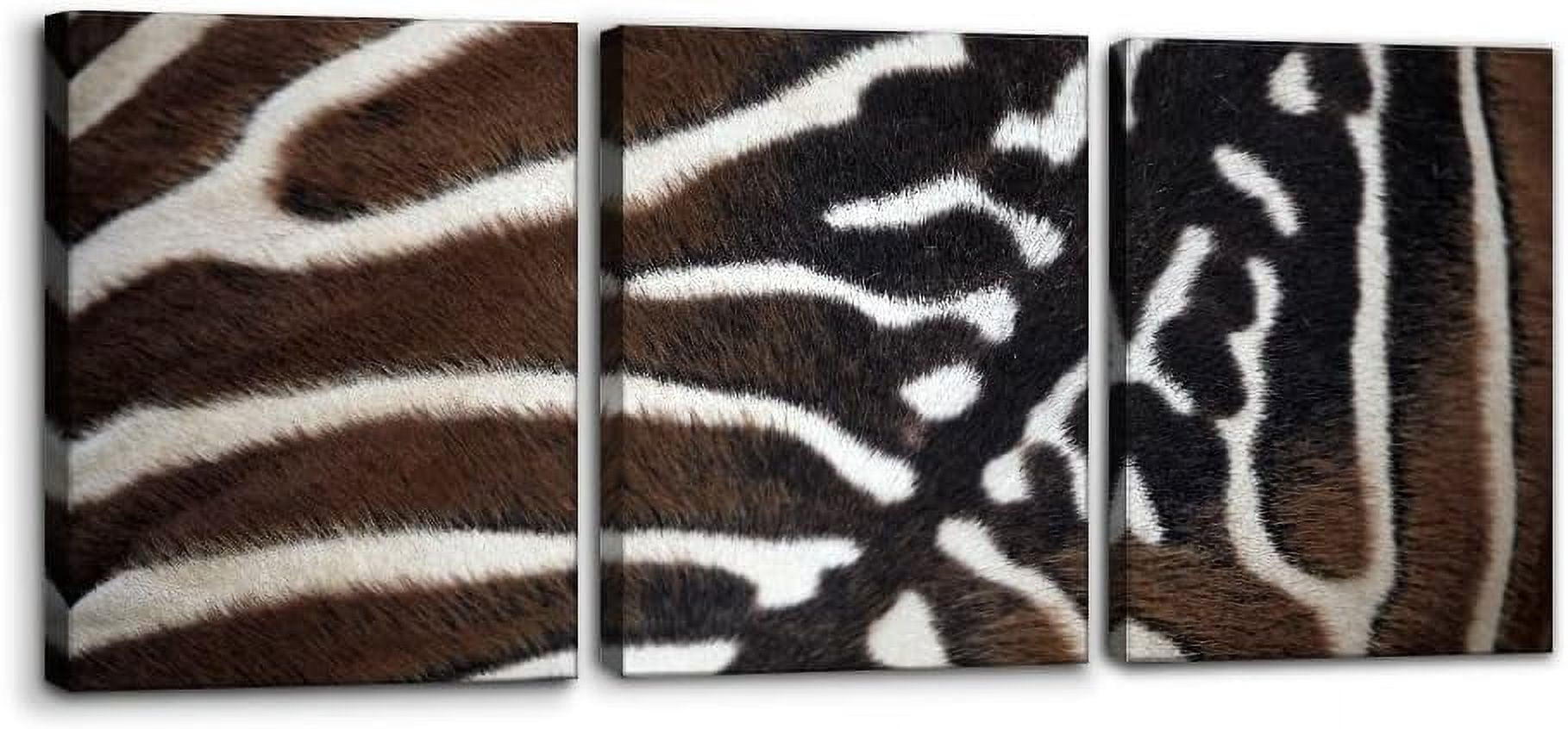Wildlife Animal Wall Art Set of 3 - Framed Canvas Prints with Maneless ...