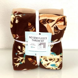 Hearts 'n' Flowers Anti-pill Fleece Fabric No Sew Throw Kit 50x60 