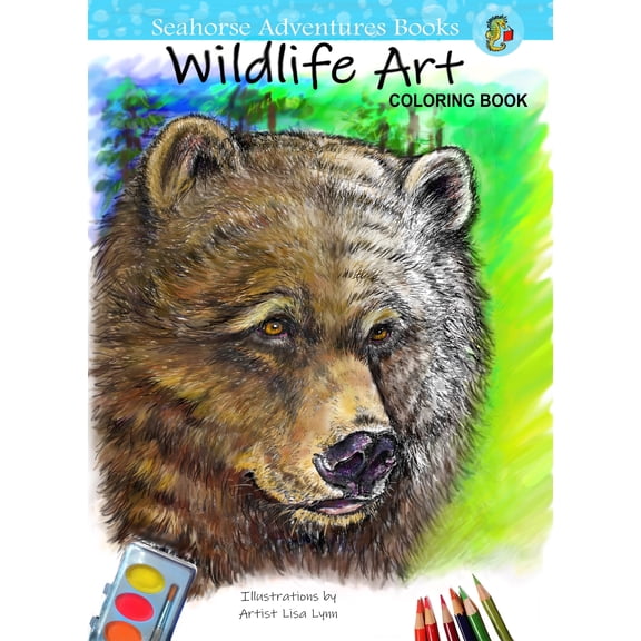 Wildlife Art Coloring Book 34 Detailed Illustrations with some Shading by Artist Lisa Lynn