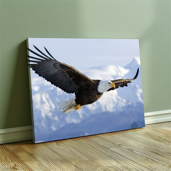 Wildlife Bald Eagle Flying01 Poster Canvas Print Wall Art Bedroom Room Aesthetics Decoration