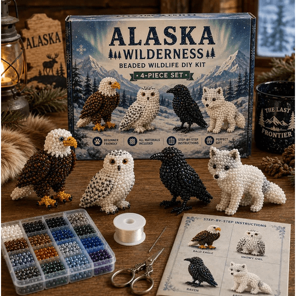 Wildlife Beading DIY Kit 4 Piece Handmade Animal Craft Set With Premium Acrylic Beads Craft Wire And Step By Step Guide For Beginners And Collectors