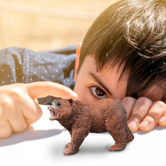 Wildlife Bear Growth Cycle Model Figurines Set, Realistic Forest Animal Figures Educational Toy for 3+ Years, Hand-Painted Resin Decoration, Bath Play Collectible