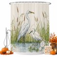 thumbnail image 1 of Wildlife Birds Shower Curtain Set - Small 36" x 72" Washable Bathtub Curtain with 12 Hooks, Beige Farmhouse Botanical Water Reflection Waterproof Fabric Stall Shower Curtains for Bathroom Décor, 1 of 8