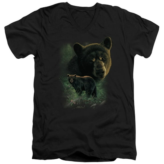 Wildlife - Black Bears - Slim Fit V Neck Shirt - Small