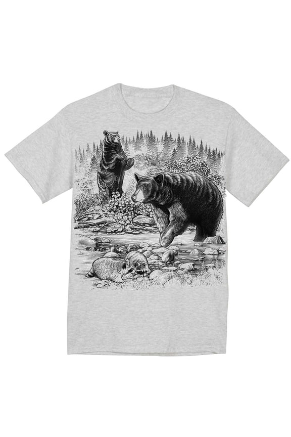 Wildlife Black Bears T-shirt Mens Graphic Tees Clothing Apparel