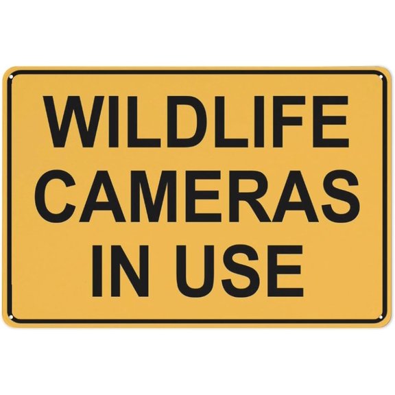 Wildlife Cameras In Use Sign Warning Tin Sign Home Kitchen Farm Garden Garage Wall Decor 12X8Inch