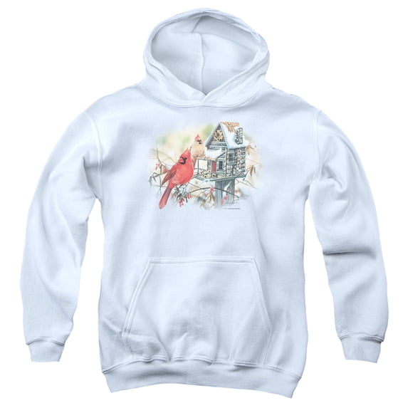 Wildlife - Cardinals Rustic Retreat - Youth Hooded Sweatshirt - Large