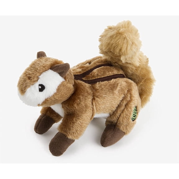 Wildlife Chipmunk Squeaky Plush Dog Toy, Chew Guard Technology - Brown, Large