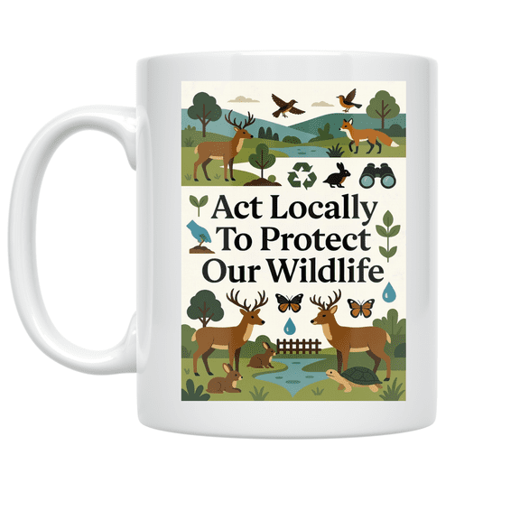 Wildlife Conservation Design - Nature Lover - 11 oz Ceramic Coffee Mug