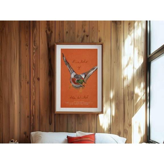 Wildlife Conservation Retro Wall Art, Stretched Canvas Size 16x24