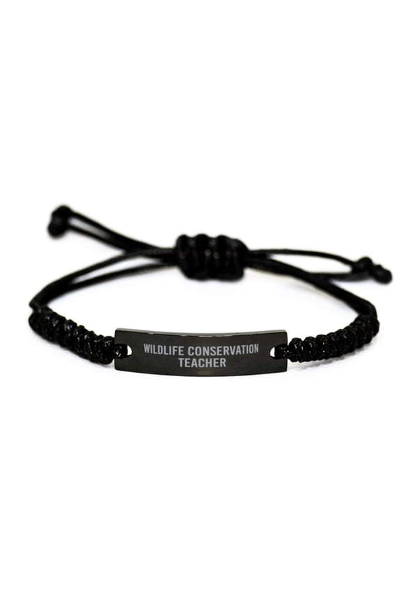 Wildlife Conservation teacher Bracelet Black Rope Bracelet Christmas Gift for Him Her