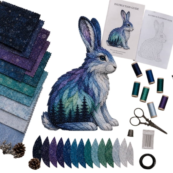 Wildlife DIY Patchwork Kit, Animal Fabric Sewing Craft Set, Beginner Friendly Quilt Wall Hanging Art Project, Cozy Home Decor Gift
