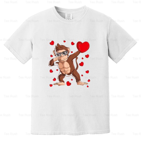 Wildlife Dab Animals Funny Dabbing Monkey Valentine's Day Nature Humor, Comfort Color T-Shirt Unisex, up to 4XL