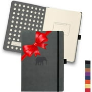 Dingbats Wildlife Dotted Writing Journal A5 - Vegan leather hard cover Notebook with 192 pages, Ideal for Work and Travel - Includes elastic closure, back pocket and bookmark