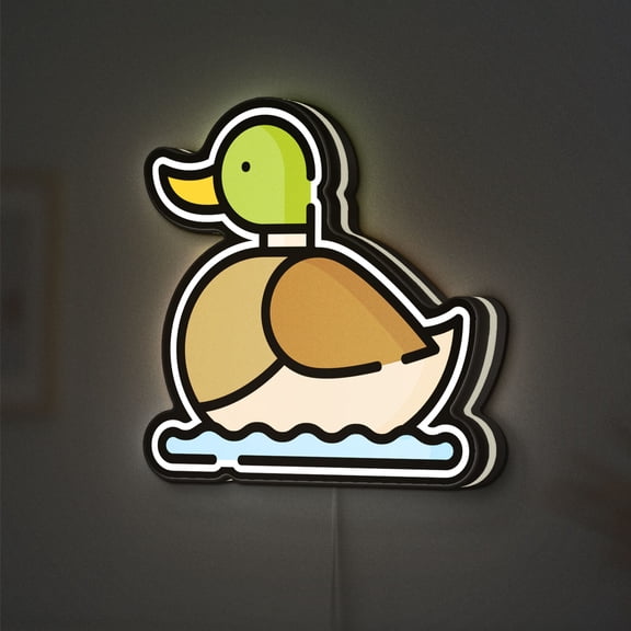Wildlife Duck 3D Novelty Light Box, Animal Kingdom Lamp Decor for Nature Enthusiasts, Bird Lovers and Rustic Interiors (Width 8 inch, 20cm)