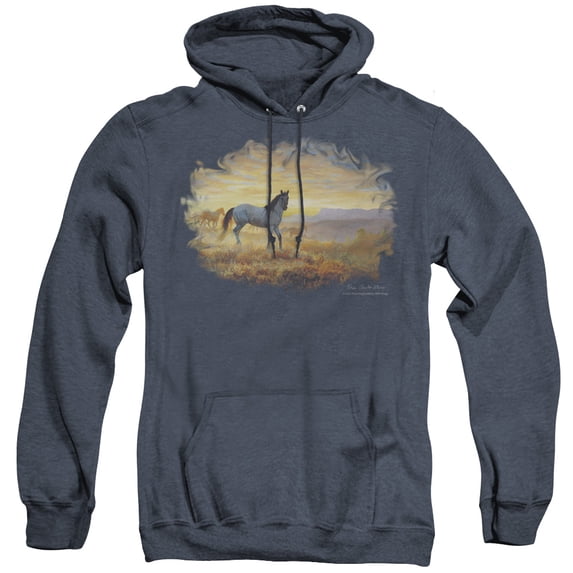 Wildlife Dust At Dawn Adult Heather Hoodie Sweatshirt Navy