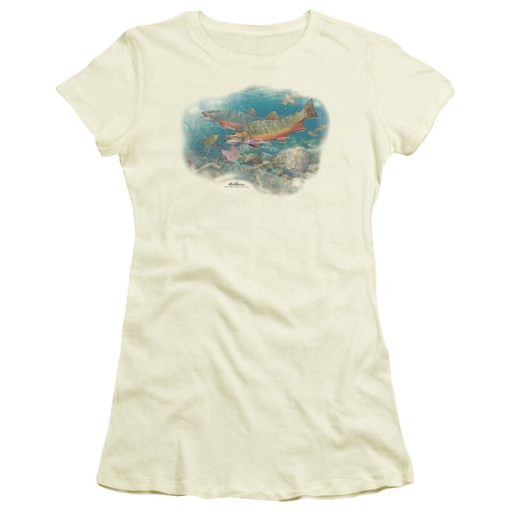Wildlife - Easy Pickings Trout - Juniors Teen Girls Cap Sleeve Shirt - X-Large