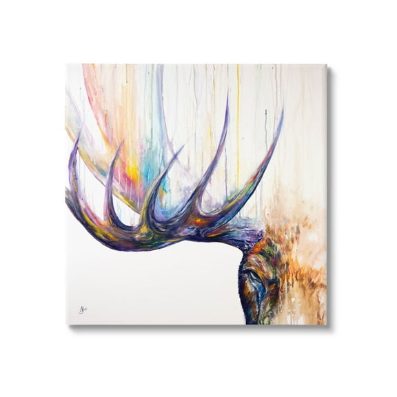 Wildlife Elk Antler Portrait Animals & Insects Graphic Art Gallery Wrapped Canvas Print Wall Art