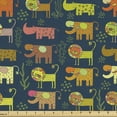 thumbnail image 1 of Ambesonne Wildlife Fabric by the Yard Upholstery, Whimsical Woodland Animals, 10 Yards, Multicolor, 1 of 4