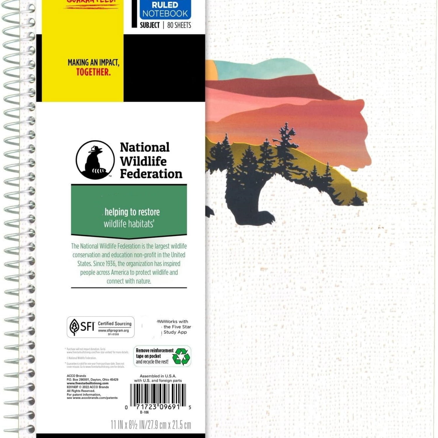 Wildlife Federation Spiral Notebook + Study App,College Ruled Paper ...