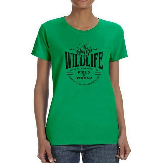 Wildlife Field And Stream Shaped T-Shirt Women -Image by Shutterstock, Female 3X-Large
