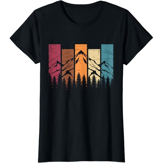 Wildlife Forest Nature Trees Retro Outdoors Mountains Hiking T-Shirt
