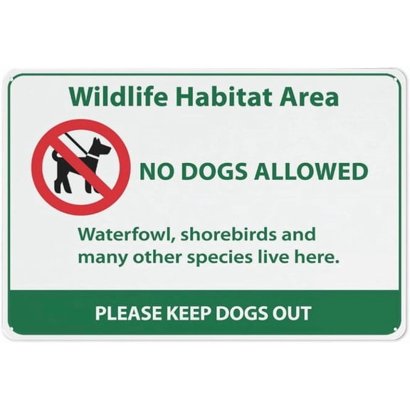 Wildlife Habitat Area No Dogs Sign Warning Tin Sign Home Kitchen Farm Garden Garage Wall Decor 8"x12"