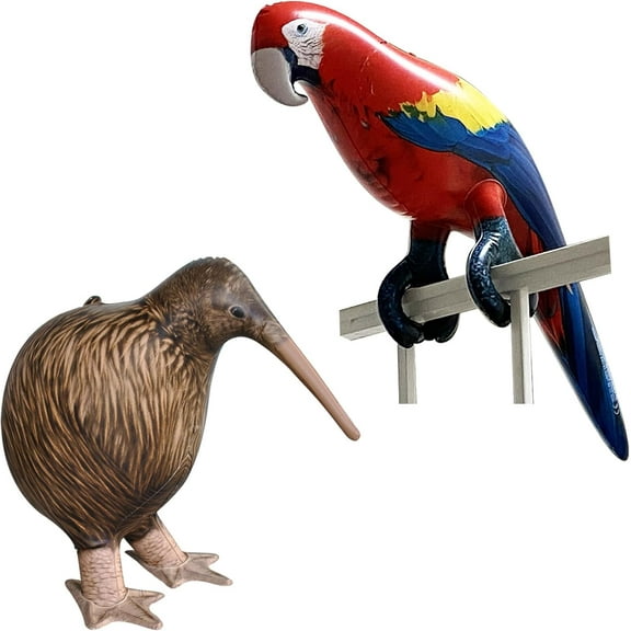 Wildlife Inflatable Parrot and Kiwi Bird set air plush stuffed educational prop gift favor supplies by Jet Creations AN-PARTKIWI