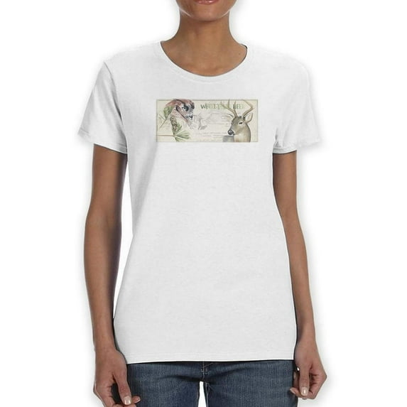 Wildlife Journal Deer T-Shirt Women -Jennifer Paxton Parker Designs, Female 4X-Large