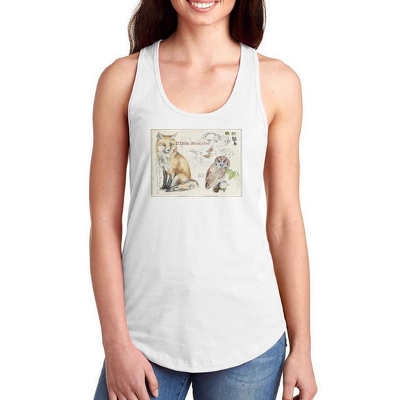 Wildlife Journal Fox Racerback Tank Women -Jennifer Paxton Parker Designs, Female Small