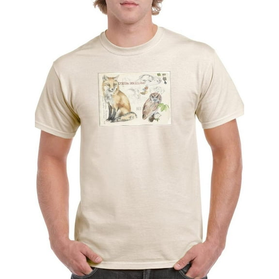 Wildlife Journal Fox T-Shirt Men -Jennifer Paxton Parker Designs, Male XX-Large