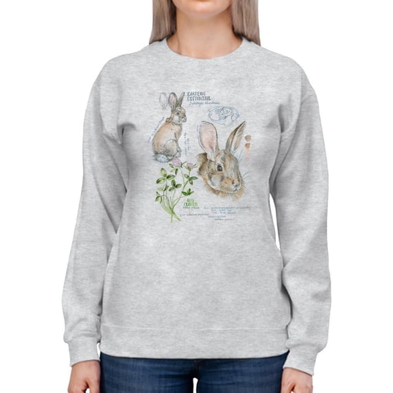 Wildlife Journal. Hare Sweatshirt Women -Jennifer Paxton Parker Designs, Female Small