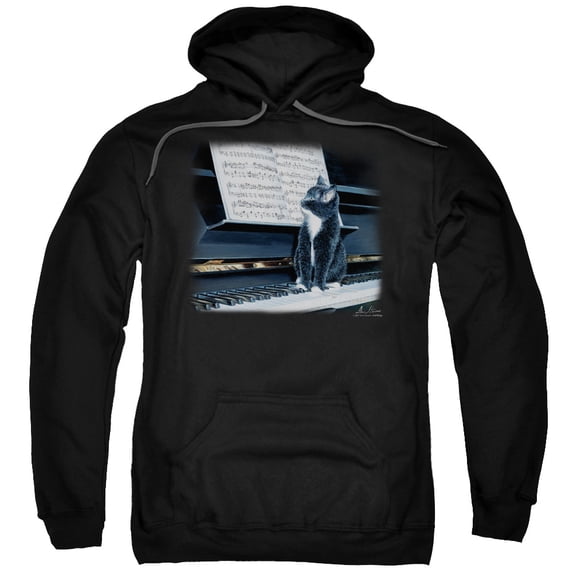 Wildlife Kitten On The Keys Adult Pullover Hoodie Sweatshirt Black