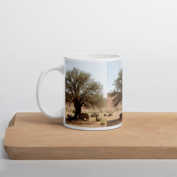 Wildlife Landscape, Generic, Ceramic, Coffee, Tea, White Glossy Mug