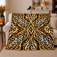 thumbnail image 1 of Wildlife Leopard Rosette Tiger Stripe Animal Pattern Art, Dramatic Artistic Scene, Warm Flannel Blanket for Cabin and Lodge, Wildlife Lovers Thanksgiving Gift, Artistic Home Decor, 1 of 9