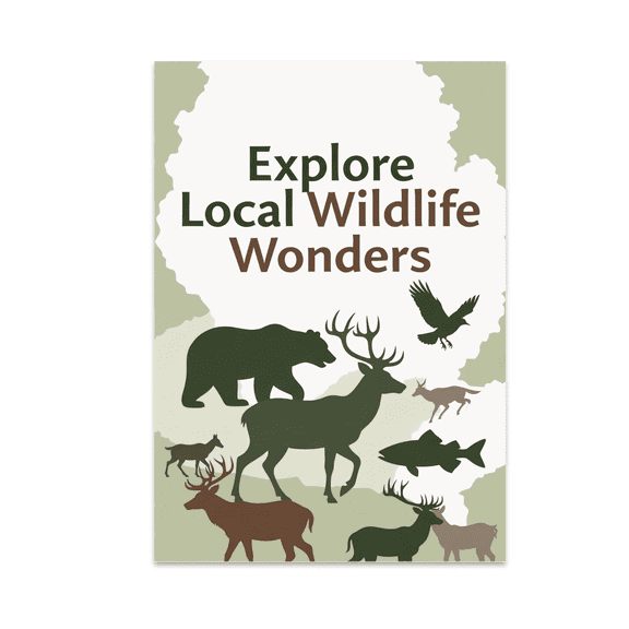 Wildlife Map Wall Art - Nature Enthusiast - 13x19 Poster Print