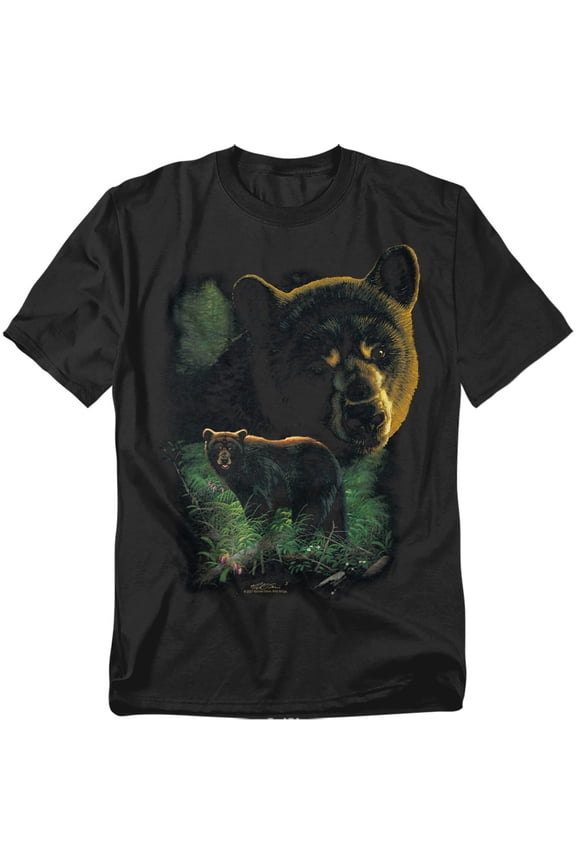 Wildlife T-Shirt Black Bears Unisex Graphic Tee For Men & Women