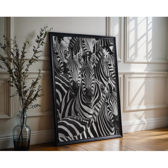 Wildlife Minimalist Zebra Herd And Safari Photography Poster , Poster ...