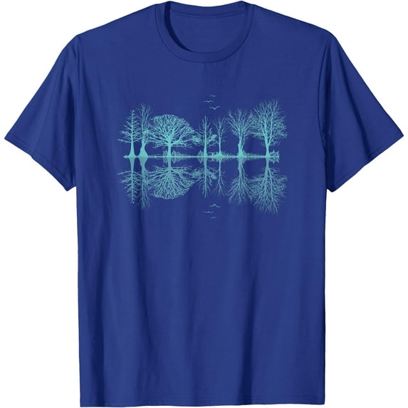 Wildlife Nature Forest Trees Reflection Outdoor Forest Unisex T-Shirt for Men Women Kids Toddler,Royal Blue Color,Size 5XL