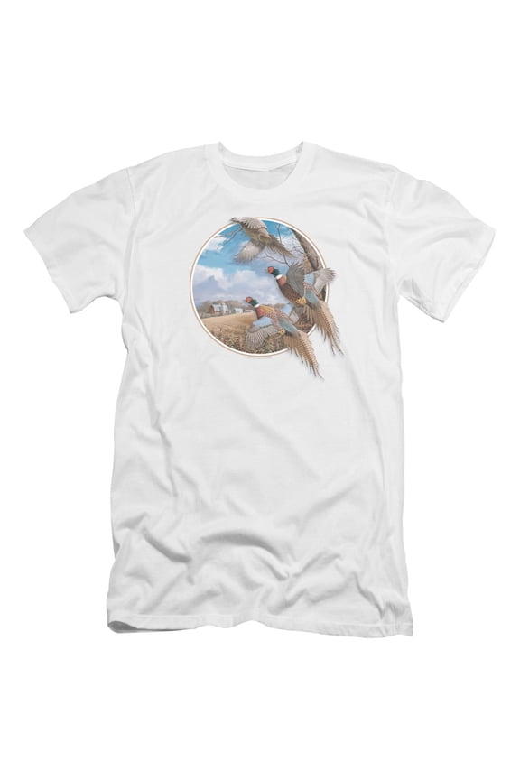 Wildlife - October Memories Pheasants - Premium Slim Fit Short Sleeve Shirt - X-Large