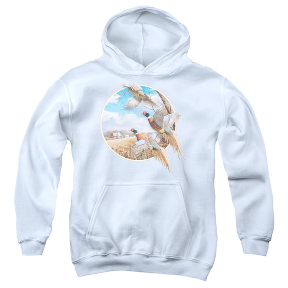 Wildlife - October Memories Pheasants - Youth Hooded Sweatshirt - Small