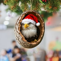 Wildlife Ornaments for Christmas Tree, Forest Animal Christmas Hanging Ornament, Eagle Christmas Decorations, 2D Christmas Tree Animal Pattern Acrylic Ornament for Home Animal Lovers (Eagle)