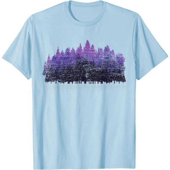 Wildlife Outdoor Trees Nature Forest Unisex T-Shirt for Men Women Kids Toddler,Light Blue Color,Size 5/6