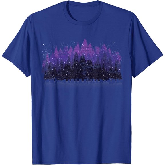Wildlife Outdoor Trees Nature Forest Unisex T-Shirt for Men Women Kids Toddler,Royal Blue Color,Size YL