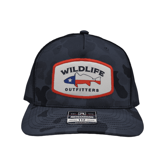 Wildlife Outfitters Admiral Camo Texas Edition Redfish Patch Trucker Hat