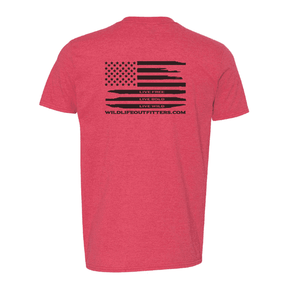 Wildlife Outfitters Men's American Flag Short Sleeve Graphic T-Shirt