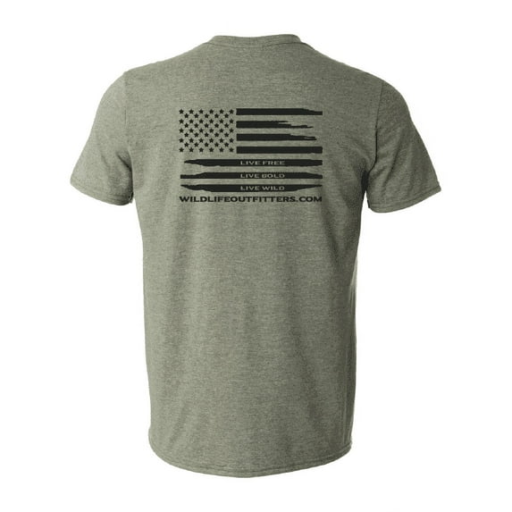 Wildlife Outfitters Men's American Flag Short Sleeve Graphic T-Shirt