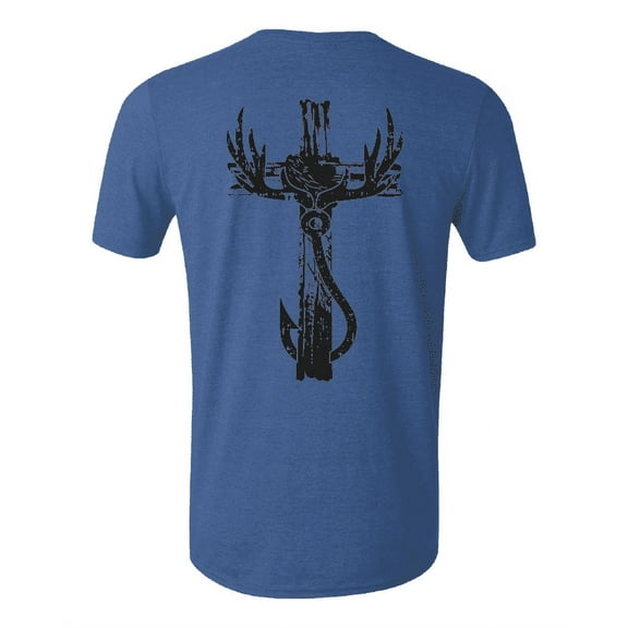 Wildlife Outfitters Men's Sportsman Fishing & Hunting Cross T-Shirt